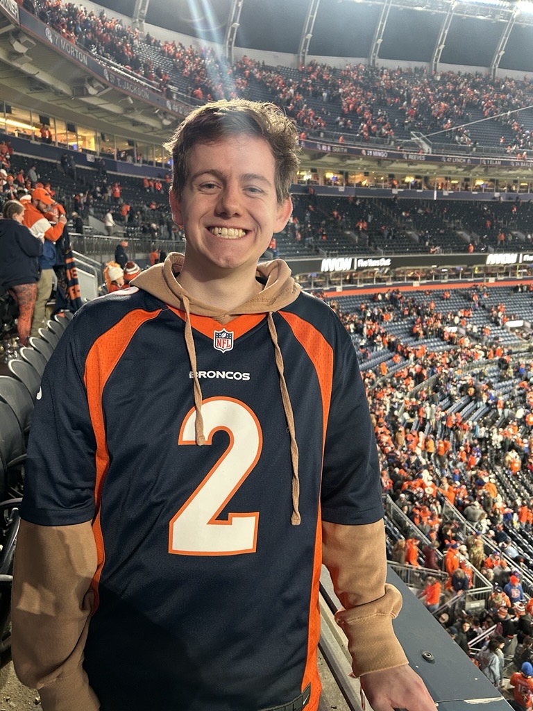 Ian Morton at Broncos game