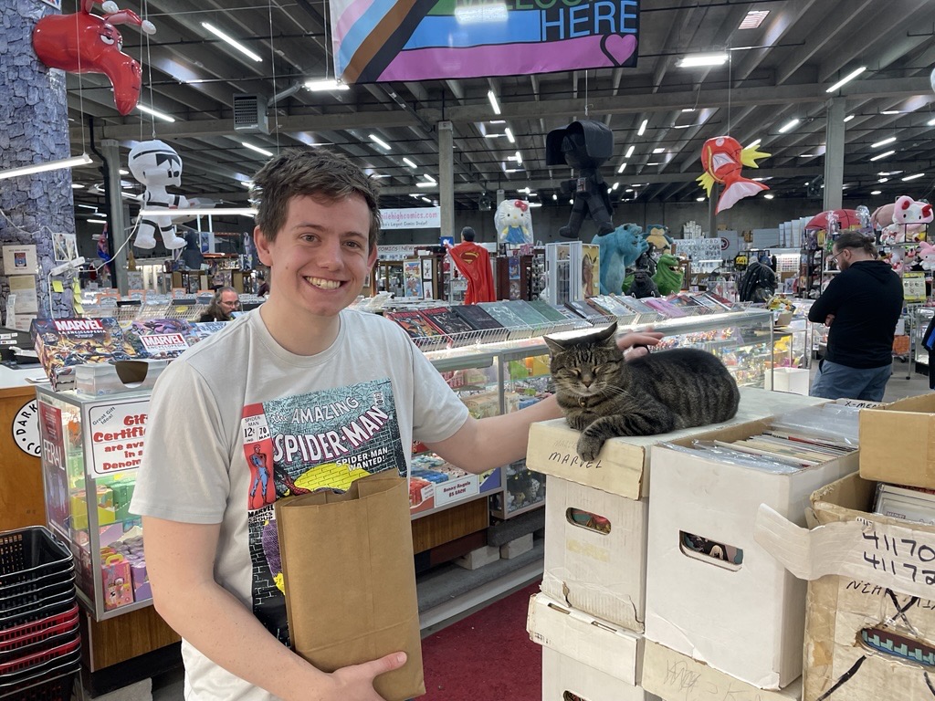 Ian. Morton with cat